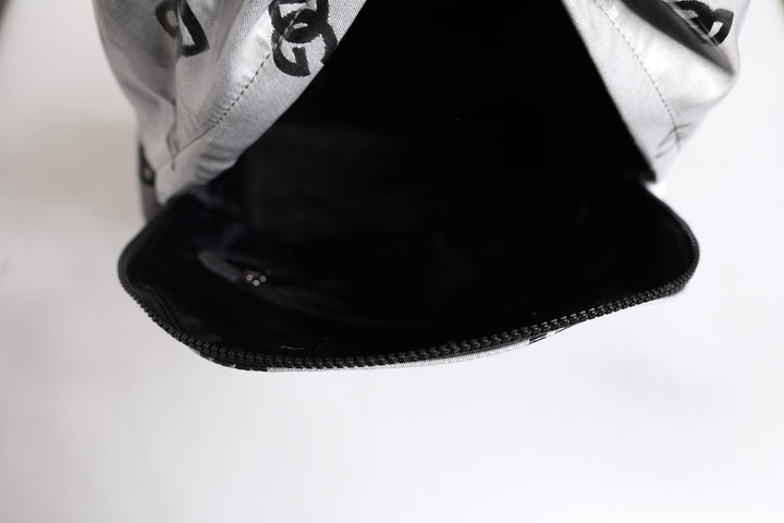 Dolce &amp; Gabbana Polyester Gray Black DG Logo Plaque Backpack Bag