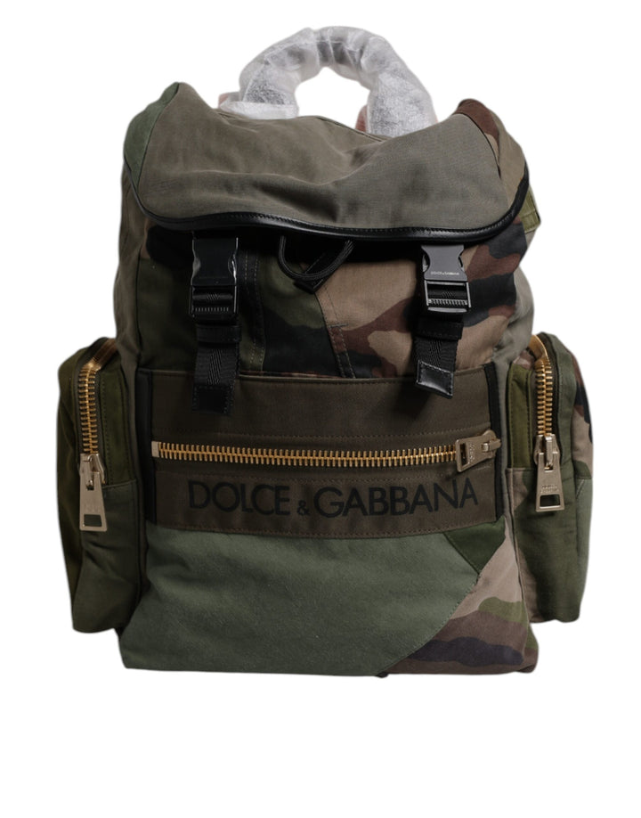 Sac à dos vert militaire Dolce &amp;amp; Gabbana avec fermeture à cordon