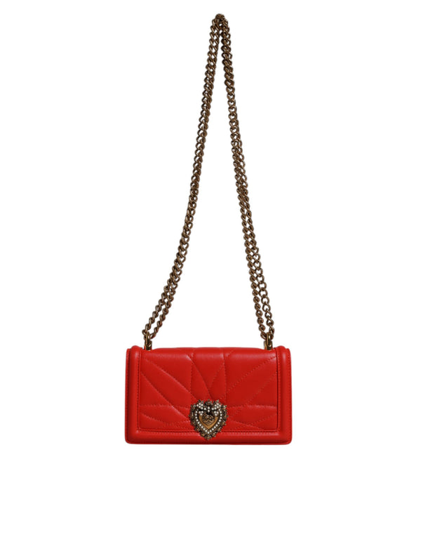 Dolce & Gabbana - Red Quilted Devotion Crossbody Chain Phone Cover Bag