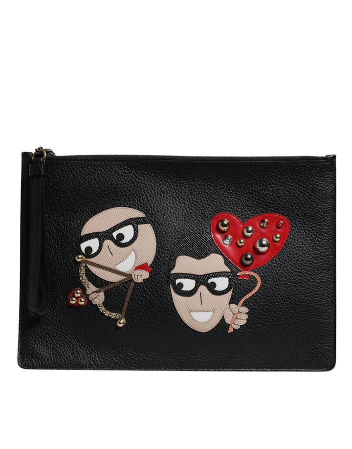 Pochette ornée Dolce Gabbana DGFamily, robe noire glamour