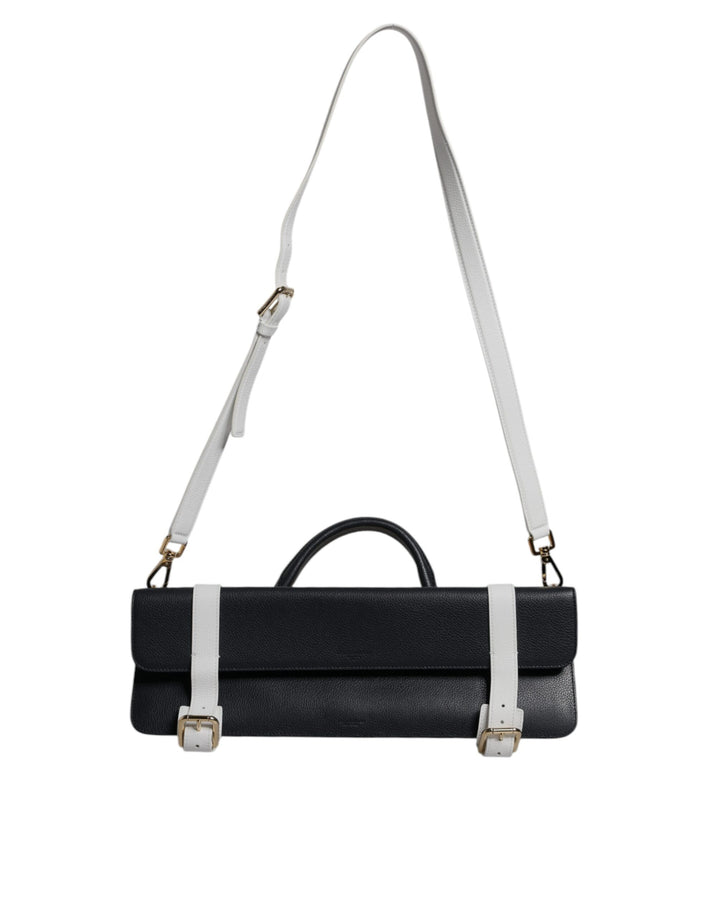 Sac bandoulière Dolce Gabbana en cuir de veau bleu et blanc Sensation