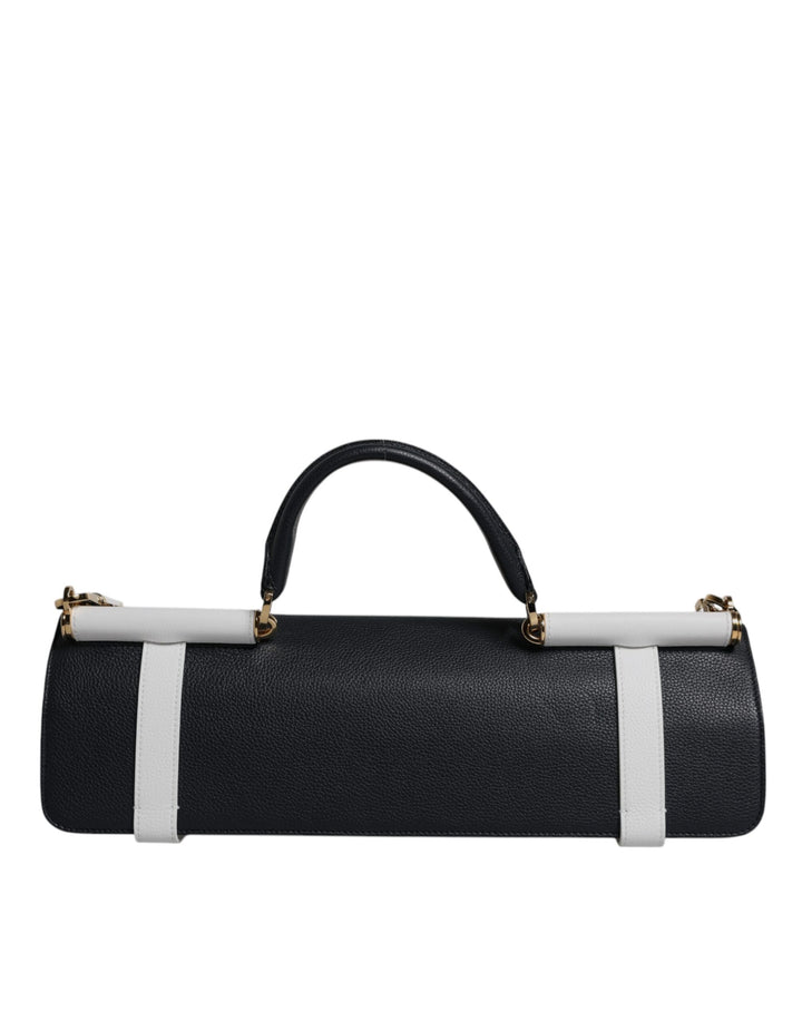 Sac bandoulière Dolce Gabbana en cuir de veau bleu et blanc Sensation