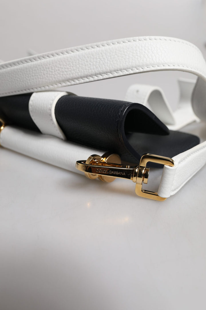 Sac bandoulière Dolce Gabbana en cuir de veau bleu et blanc Sensation