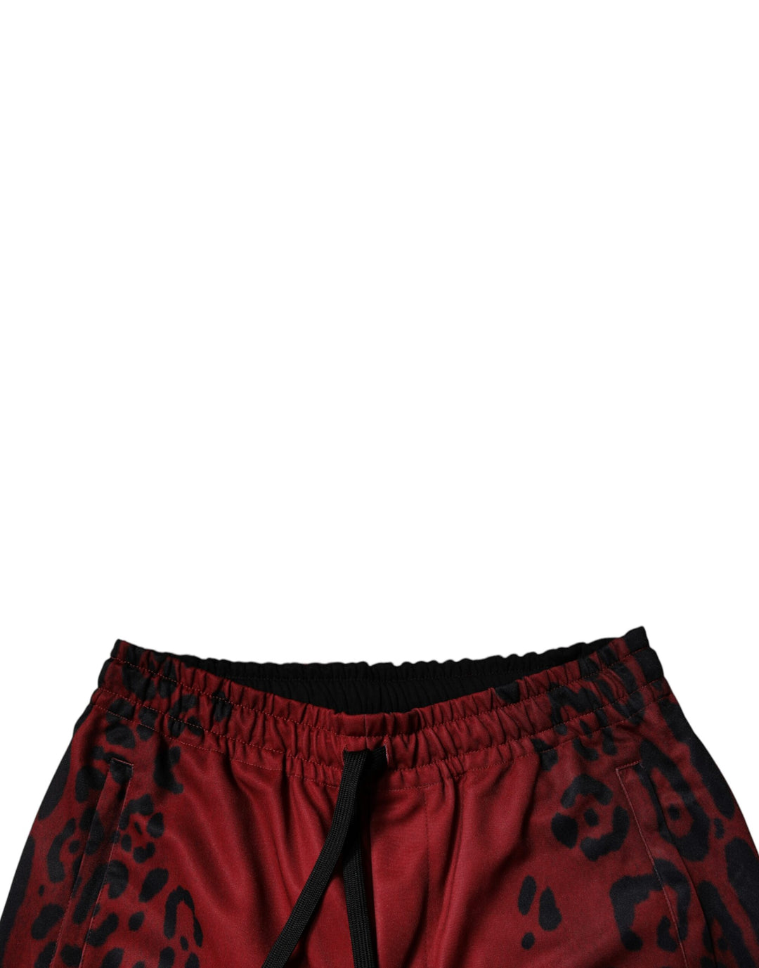 Pantalones deportivos de poliéster con estampado de leopardo rojo para hombre de Dolce &amp;amp; Gabbana