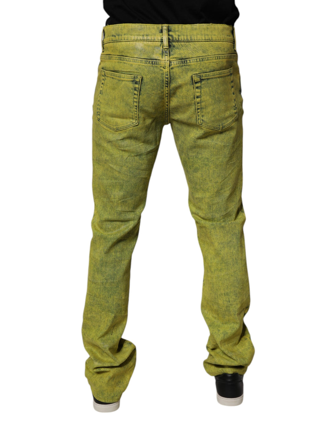 Jean skinny en coton stretch jaune Dolce &amp; Gabbana pour homme
