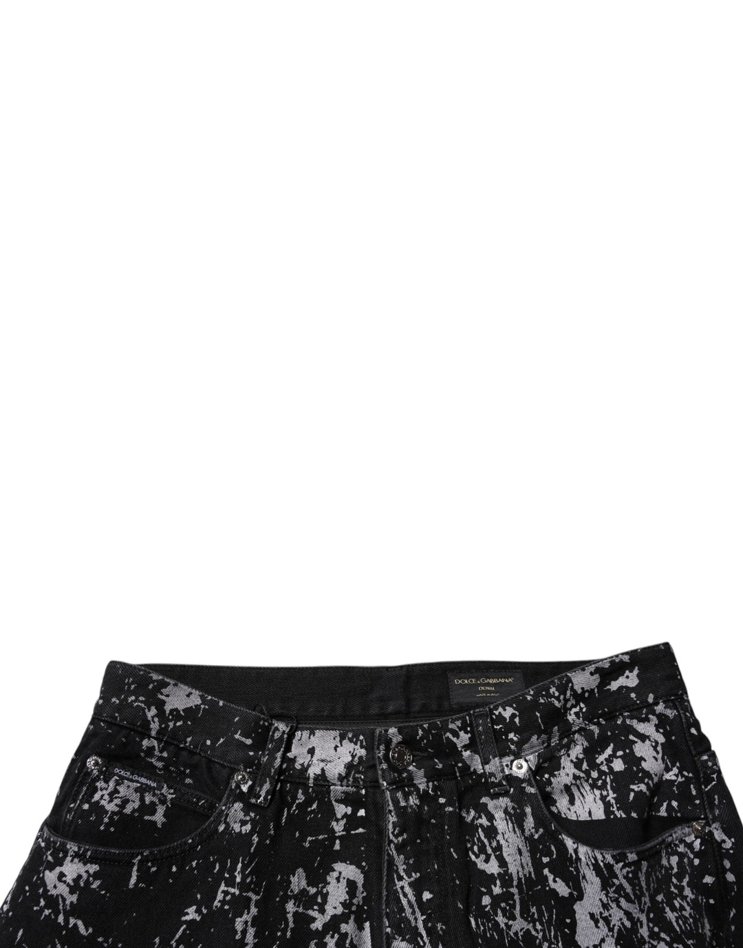 Jean droit en coton tie-dye noir Dolce &amp;amp; Gabbana pour homme