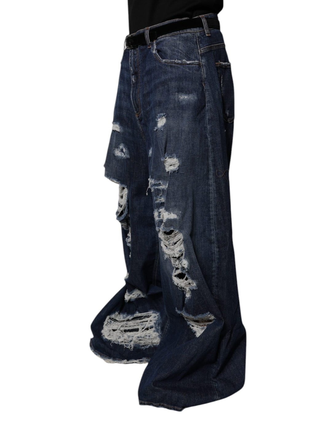 Jean large bleu foncé en denim Dolce &amp;amp; Gabbana pour homme