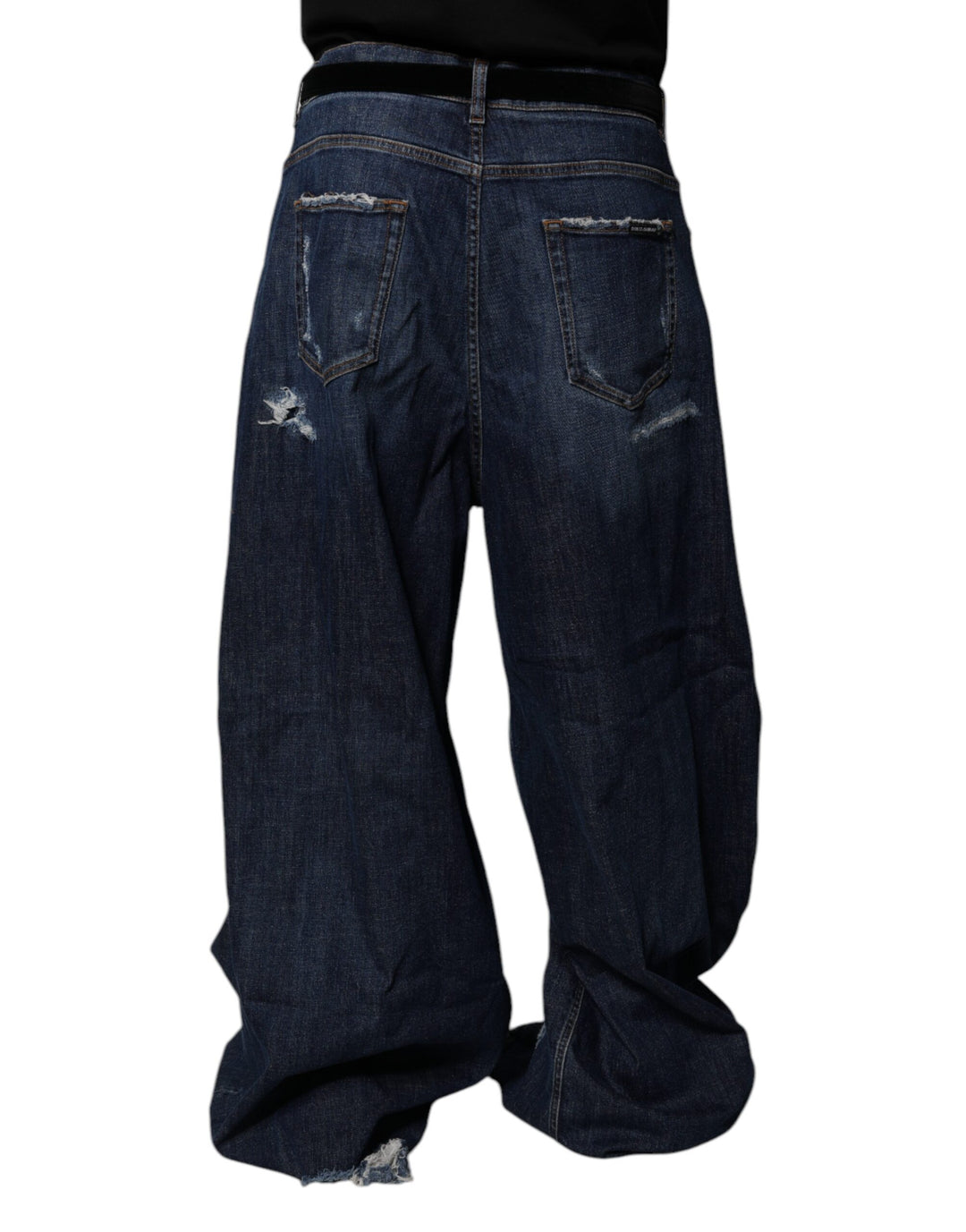 Jean large bleu foncé en denim Dolce &amp;amp; Gabbana pour homme