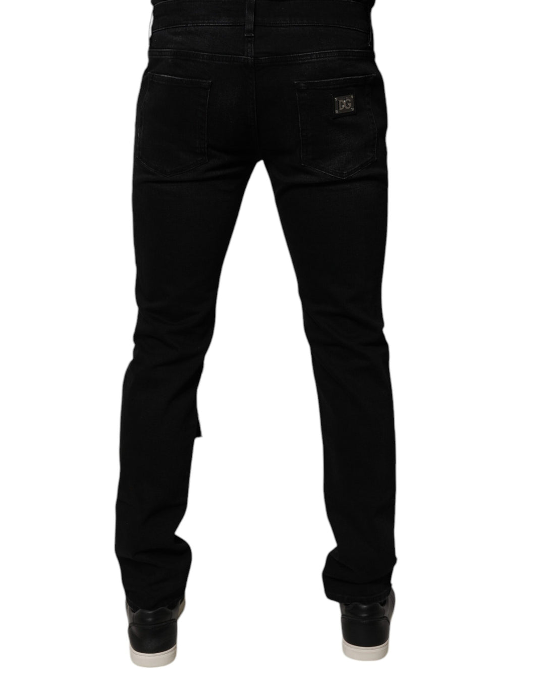 Dolce &amp; Gabbana Black Ripped Cotton Skinny Men Denim Jeans