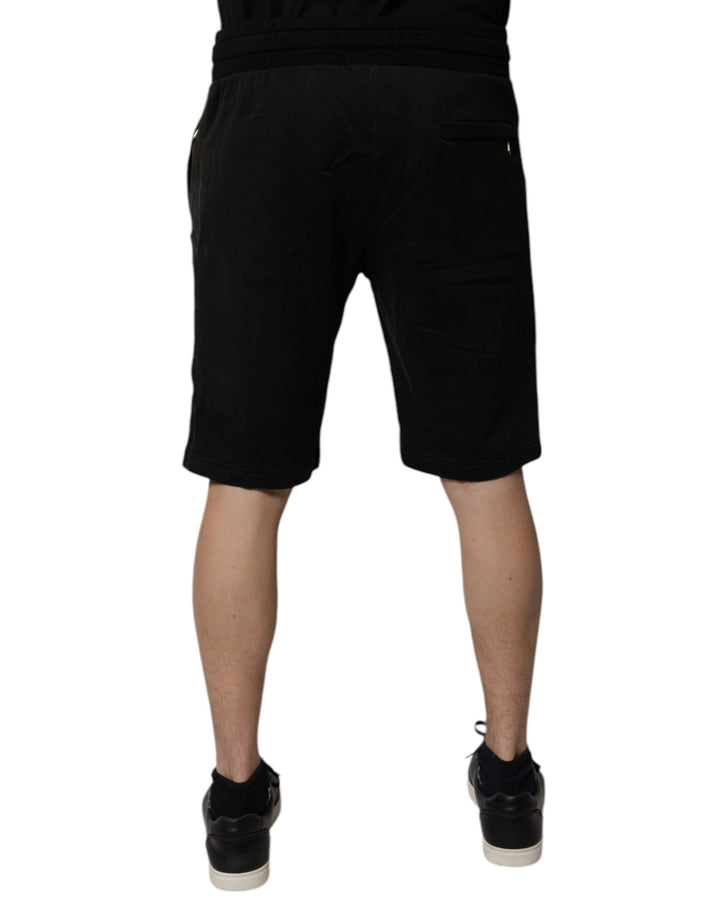 Dolce &amp; Gabbana Black Cotton Sweatshorts Men Bermuda Shorts