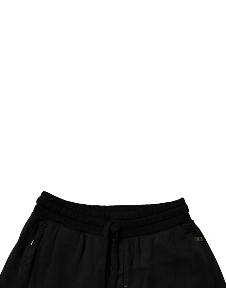 Dolce &amp; Gabbana Black Cotton Sweatshorts Men Bermuda Shorts