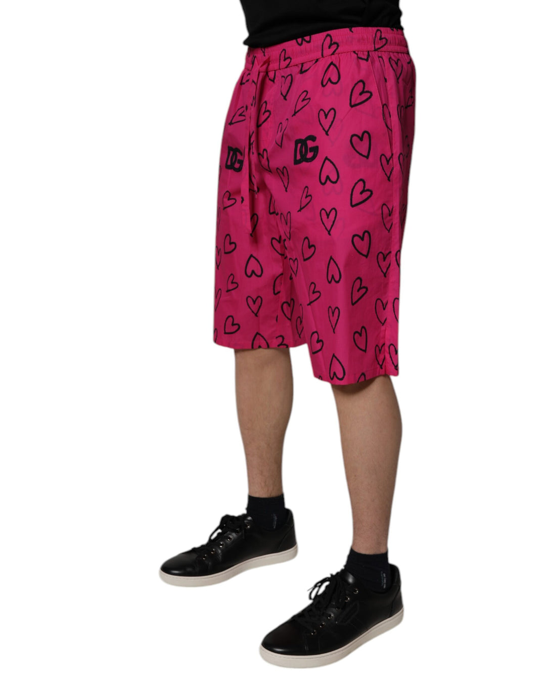 Bermudas Dolce &amp;amp; Gabbana de algodón rosa con estampado de corazones