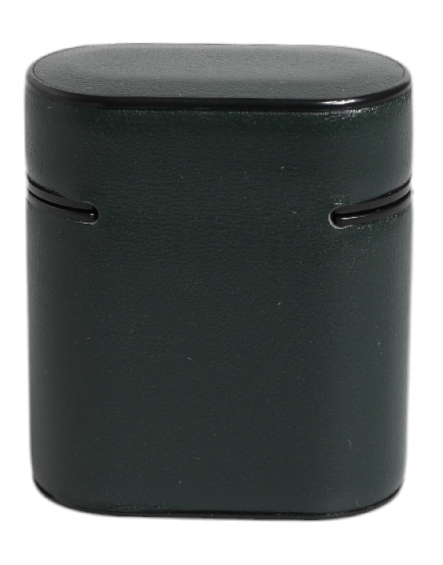 Estuche plegable para AirPods de Dolce &amp; Gabbana en piel de becerro negra con estampado del logotipo