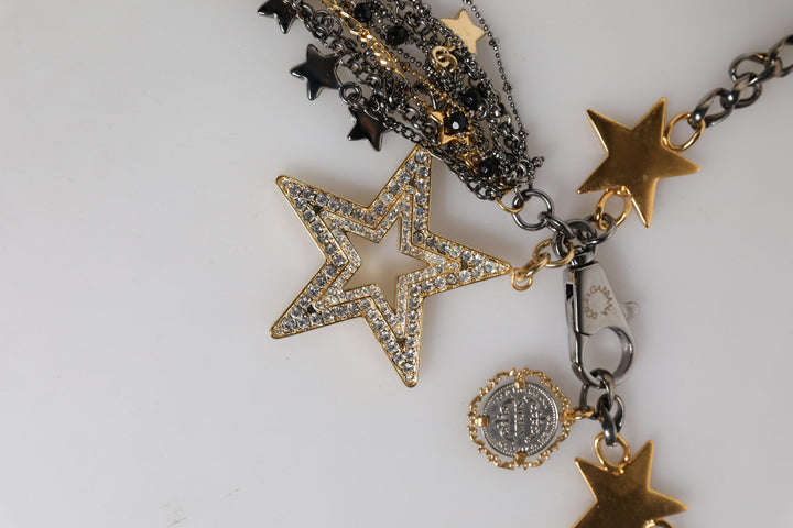 Dolce &amp; Gabbana Silver Gold Brass Embellished Waist Chain Belt