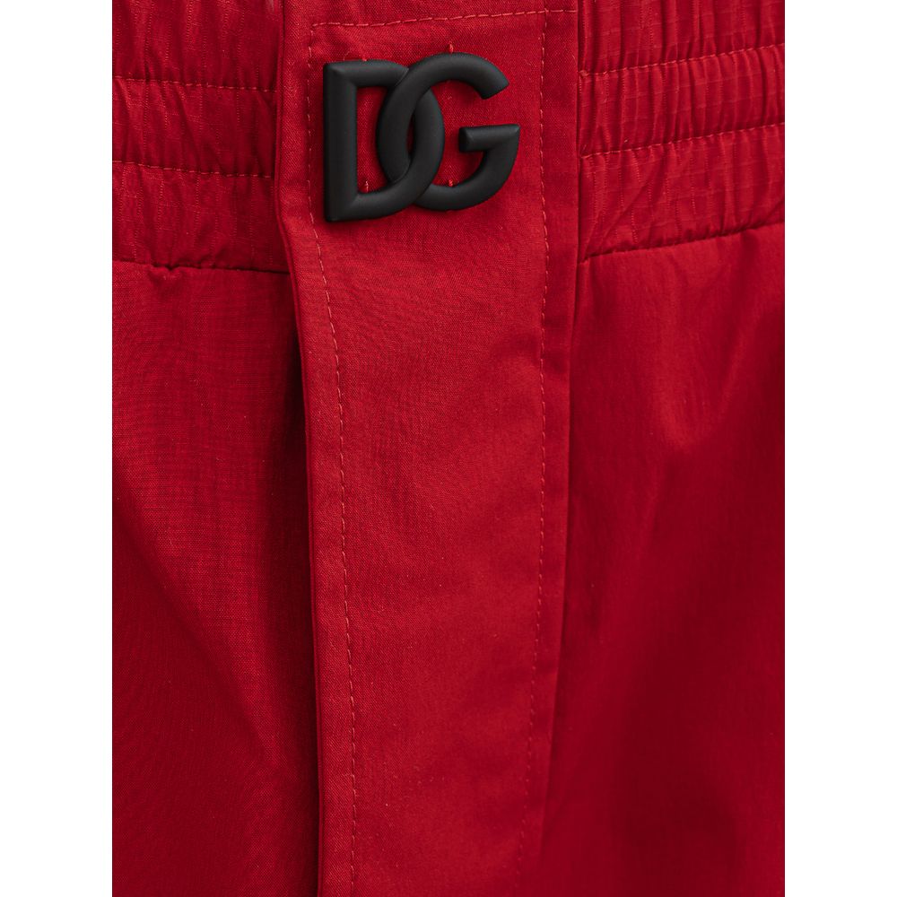 Dolce &amp; Gabbana Red Polyamide Athletic Pants