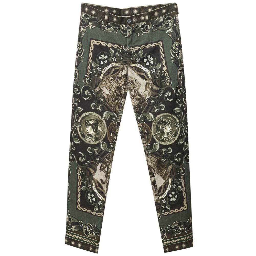 Dolce &amp; Gabbana Green Cotton Casual Pants