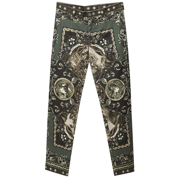 Dolce &amp; Gabbana Green Cotton Casual Pants