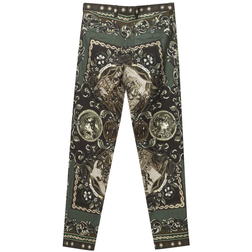 Dolce &amp; Gabbana Green Cotton Casual Pants