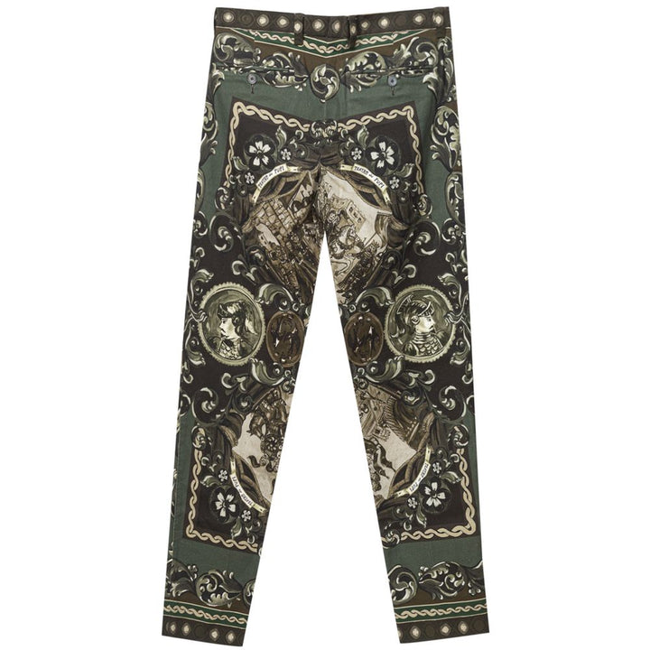 Dolce &amp; Gabbana Green Cotton Casual Pants