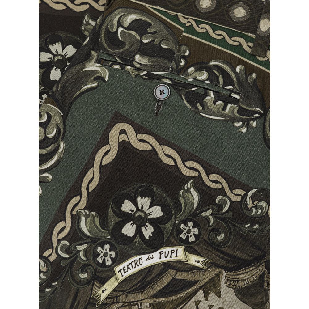 Dolce &amp; Gabbana Green Cotton Casual Pants