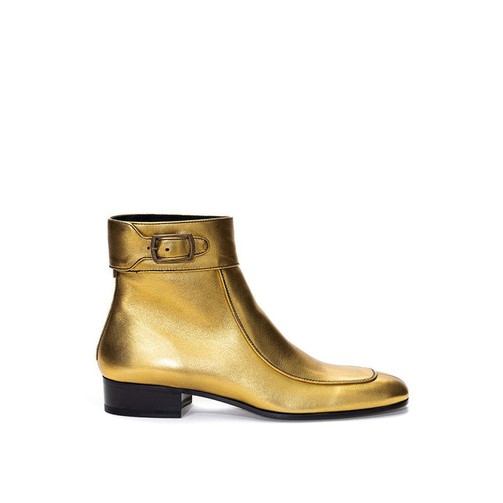 Botte en cuir doré Saint Laurent