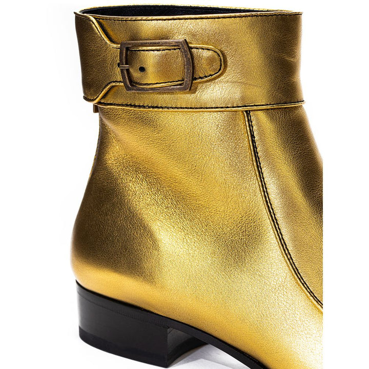 Botte en cuir doré Saint Laurent