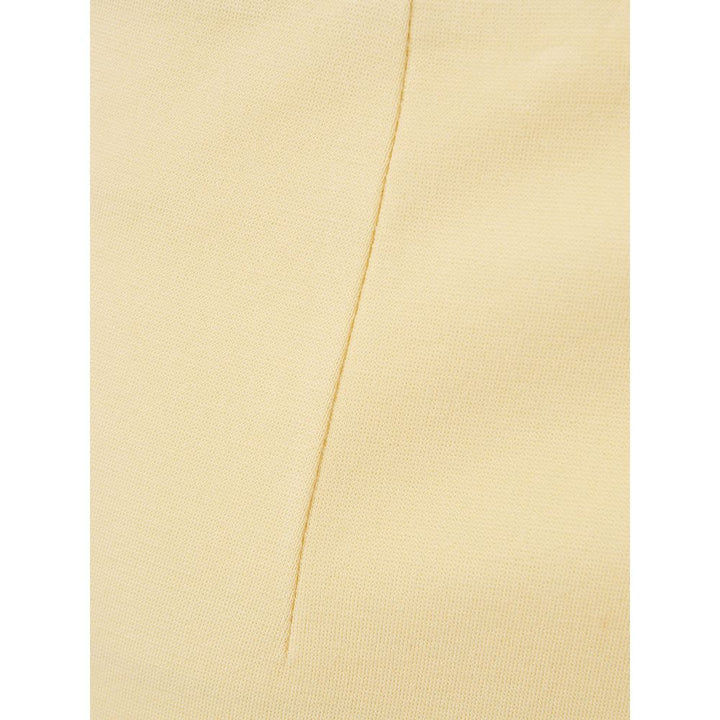 Lardini Yellow Viscose Midi Skirt