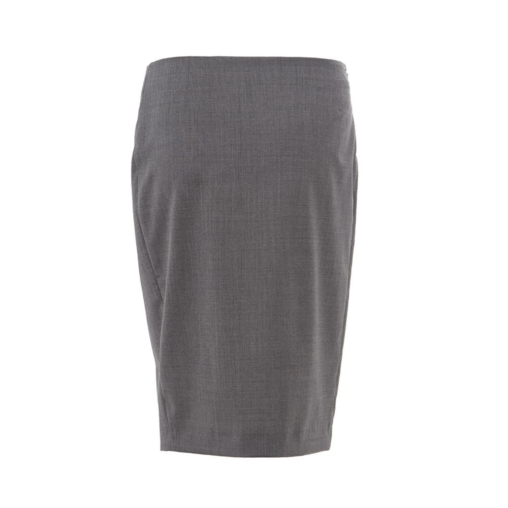 Falda tubo de lana gris chic de Lardini