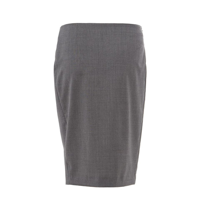 Falda tubo de lana gris chic de Lardini