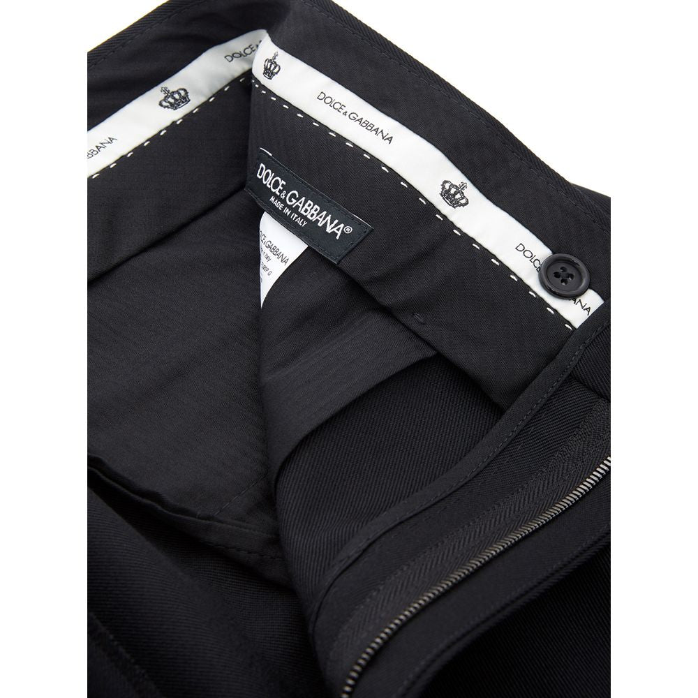 Pantalon élégant en polyester noir Dolce &amp; Gabbana pour homme