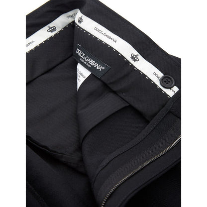 Pantalon élégant en polyester noir Dolce &amp; Gabbana pour homme