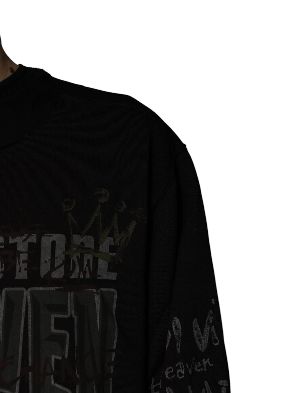 Dolce &amp; Gabbana Black DG Heaven Crew Neck Pullover Sweater
