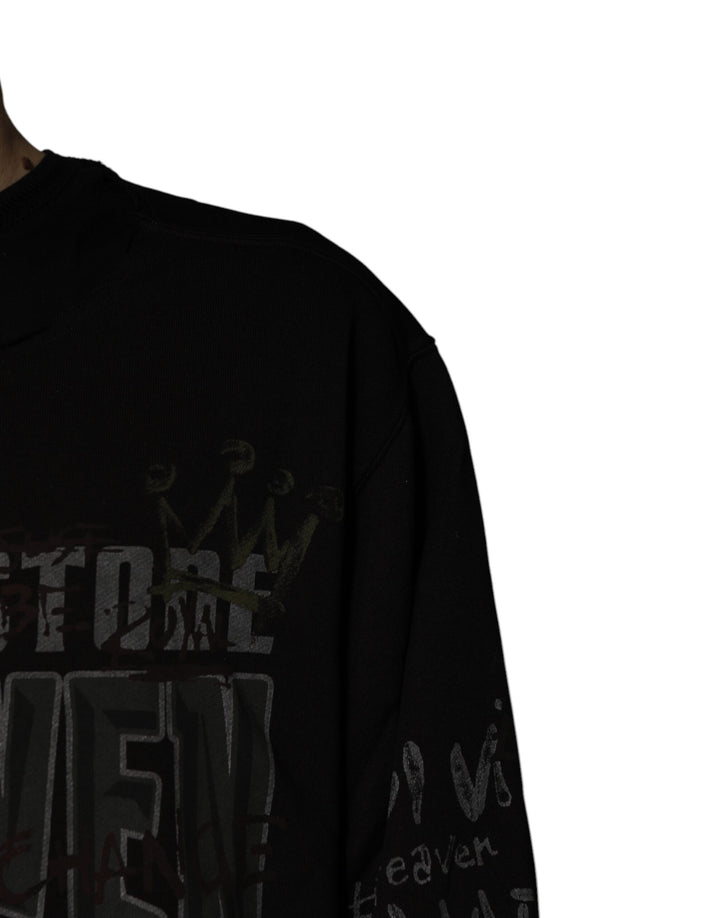Dolce &amp; Gabbana Black DG Heaven Crew Neck Pullover Sweater