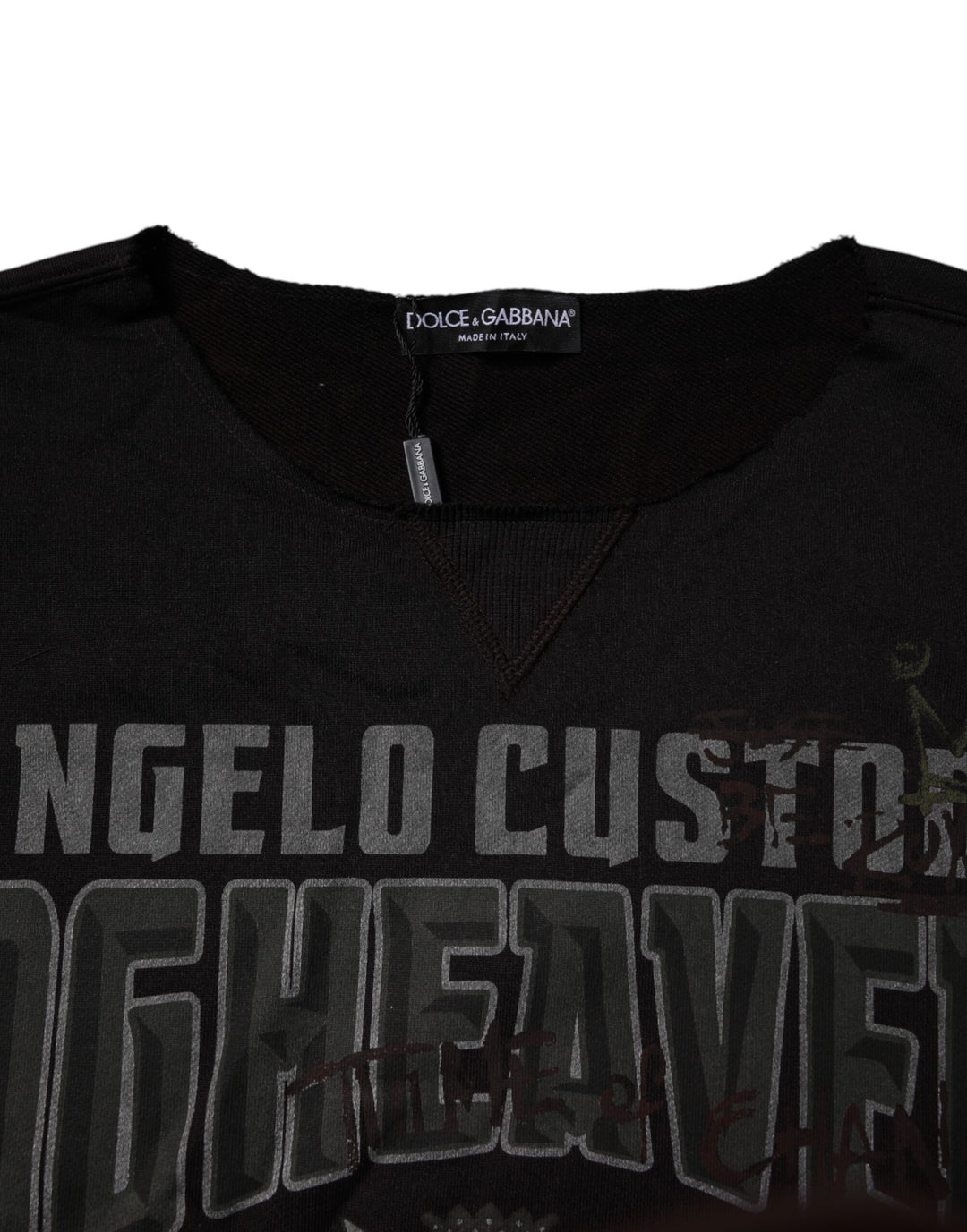 Dolce &amp; Gabbana Black DG Heaven Crew Neck Pullover Sweater