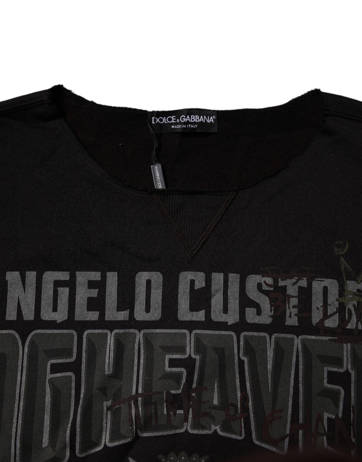 Dolce &amp; Gabbana Black DG Heaven Crew Neck Pullover Sweater