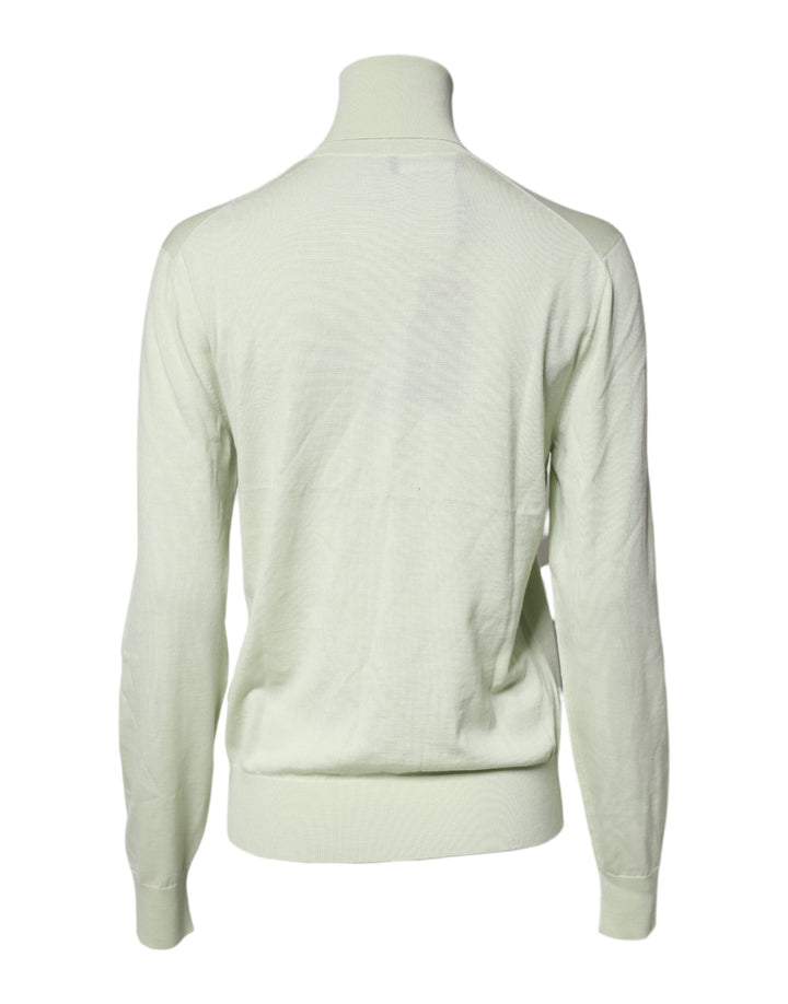 Dolce &amp; Gabbana Light Green Wool Turtleneck Pullover Sweater