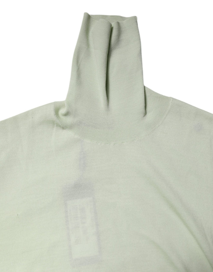 Dolce &amp; Gabbana Light Green Wool Turtleneck Pullover Sweater