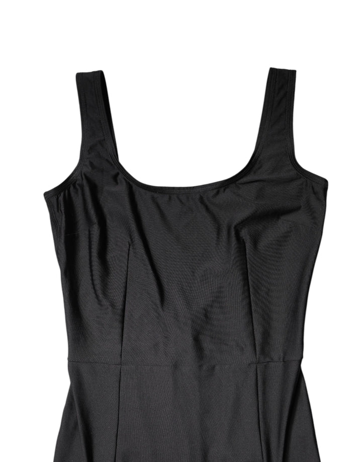 Dolce &amp; Gabbana Black Sleeveless Bodycon Women Jumpsuit Dress