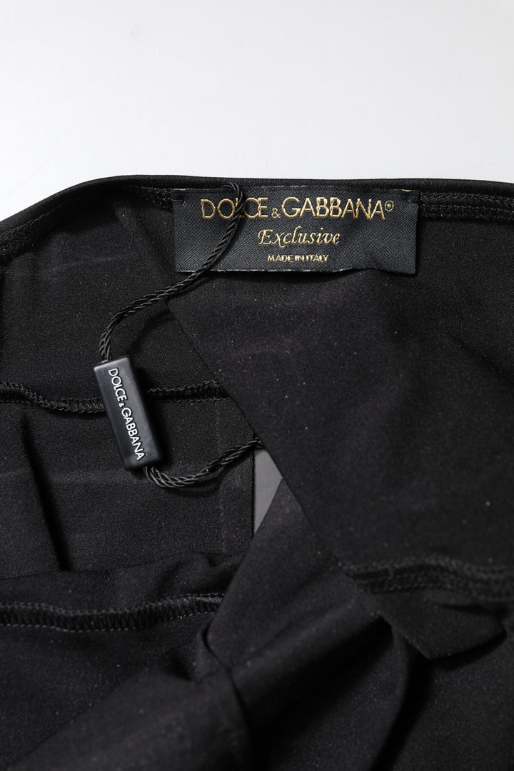 Dolce &amp; Gabbana Black Sleeveless Bodycon Women Jumpsuit Dress