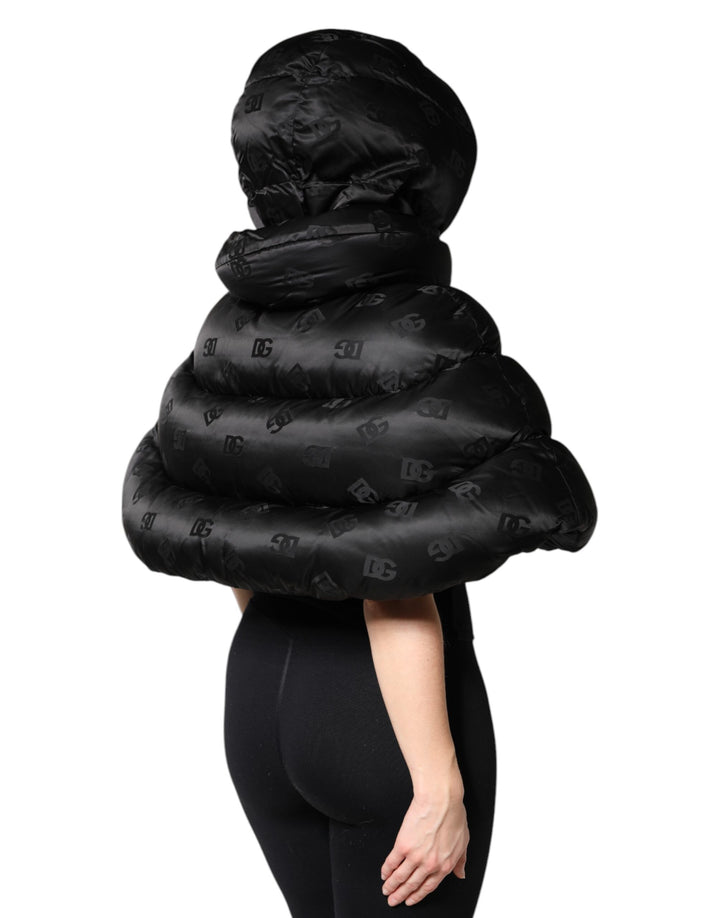 Dolce &amp;amp; Gabbana Doudoune courte noire à capuche et fermeture éclair intégrale