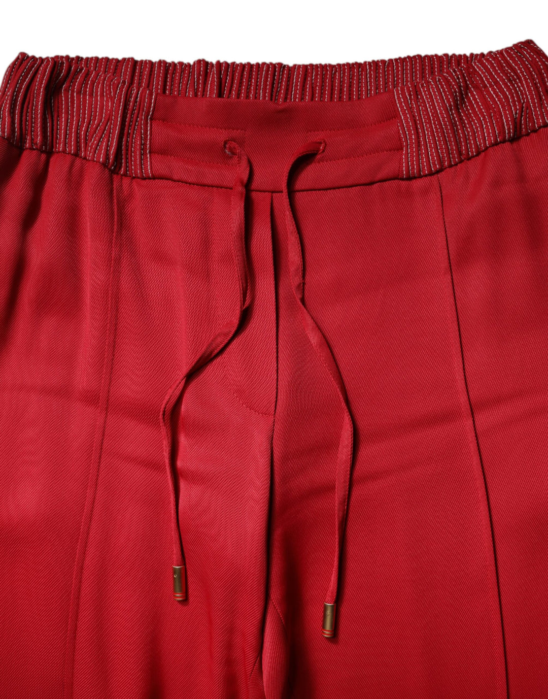 Dolce &amp; Gabbana Red Viscose Straight Fit Pants