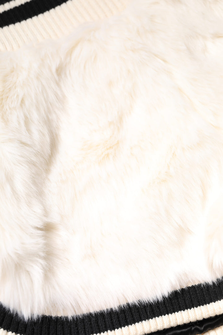 Dolce &amp; Gabbana White Faux Fur High Waisted Hot Pants Short