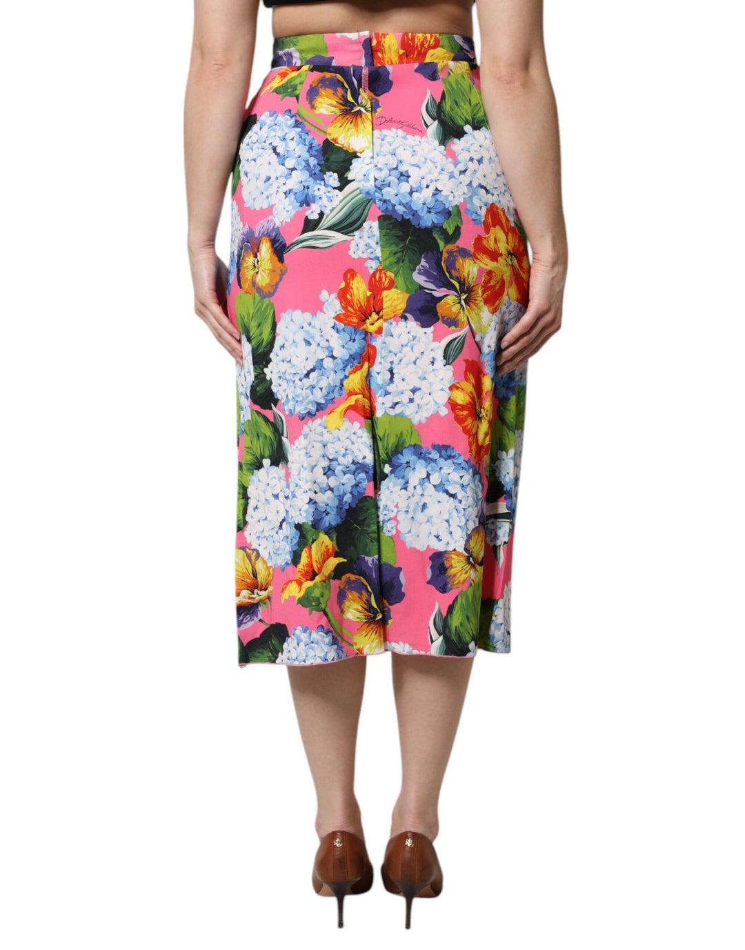 Dolce &amp; Gabbana Multicolor Floral High Waist Midi Skirt