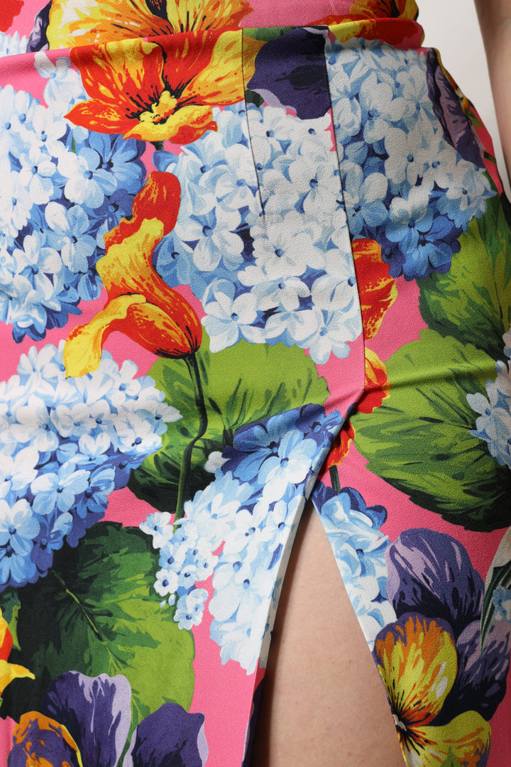 Dolce &amp; Gabbana Multicolor Floral High Waist Midi Skirt