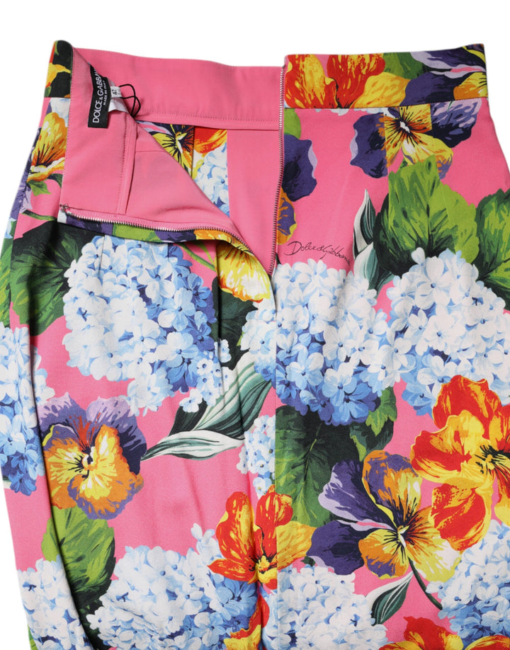 Dolce &amp; Gabbana Multicolor Floral High Waist Midi Skirt