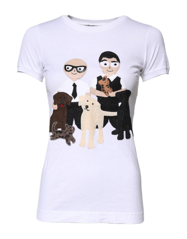 Dolce & Gabbana - White Cotton #DGFAMILY Embroidery T-shirt