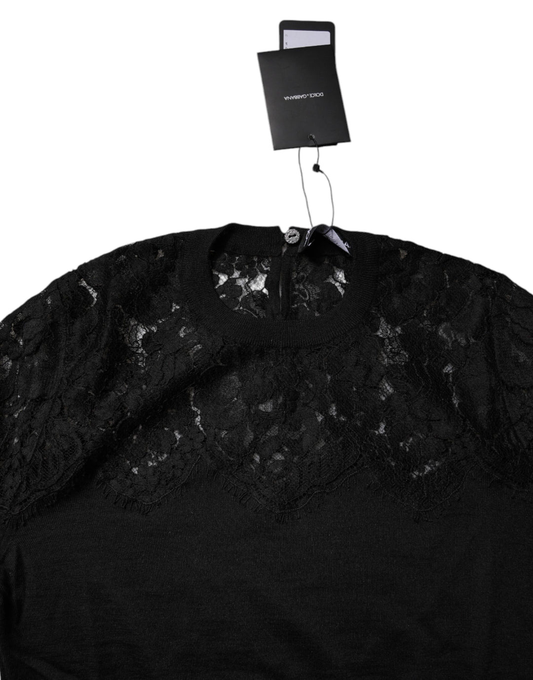 Chemisier à manches longues en dentelle florale noire Dolce &amp;amp; Gabbana