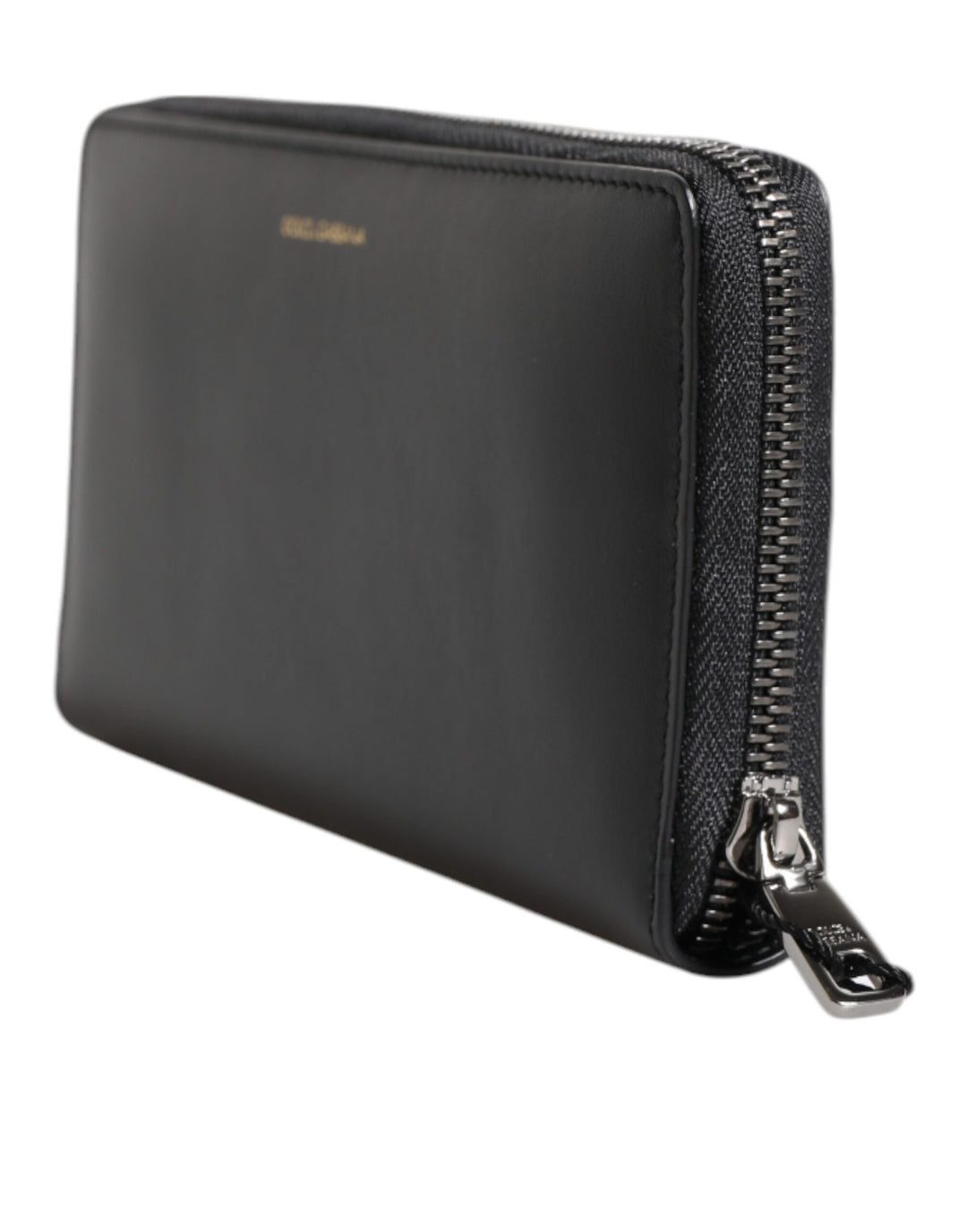 Dolce &amp; Gabbana Black Blue Exotic Leather Embossed Continental Wallet