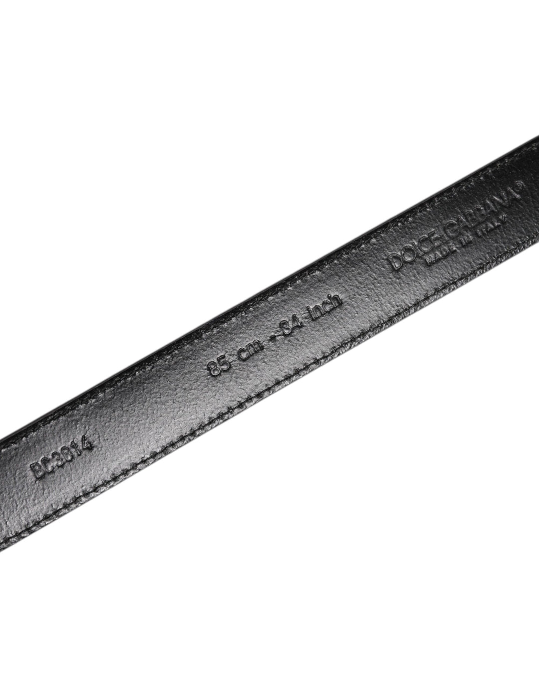 Dolce &amp; Gabbana Gray Leather Silver Tone Metal Buckle Belt