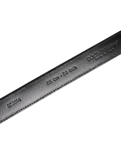 Cinturón de cuero gris con hebilla metálica plateada de Dolce &amp; Gabbana